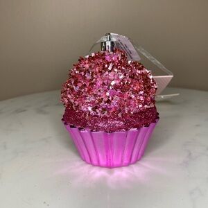NWT Cupcakes & Cashmere Pink Beaded Cupcake Ornament